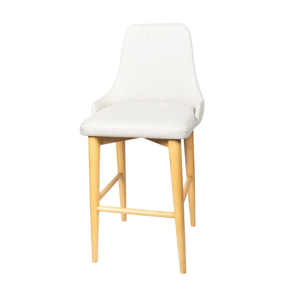 Jedna Vysoká Dřevěná Noha Židle Izolované Bílém Pozadí — Stock fotografie