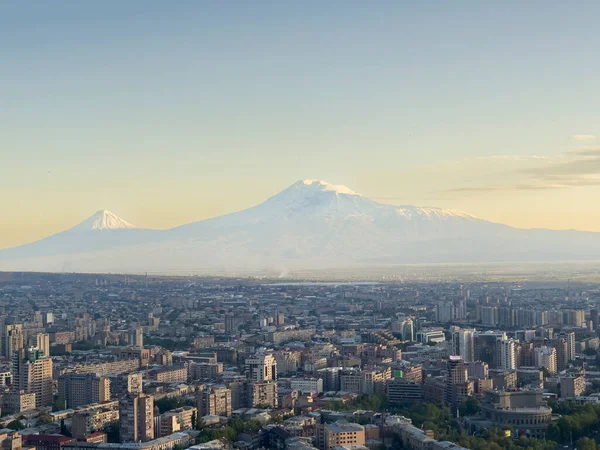 Vista Paisagem Mountain Ararat Cidade Yerevan Armênia — Fotografia de Stock