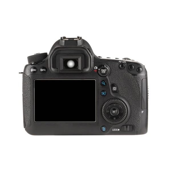 Back View Modern Dslr Camera Isolated White Background — Stock Photo, Image