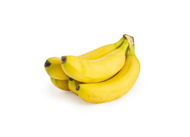 Beyaz arkaplanda izole edilmiş muz sürüsü 