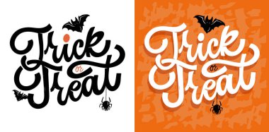 Cadılar bayramın kutlu olsun. Güzel el çizimi karalama harfleri. Cadılar Bayramı partisi, şeker mi şaka mı? Poster, web, afiş, tişört tasarımı için harf sanatı.