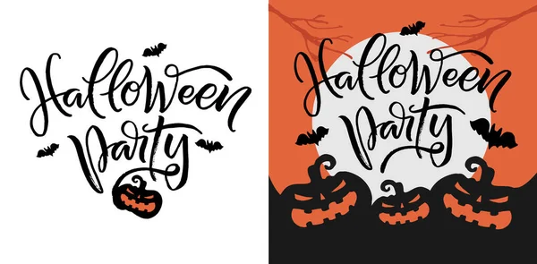 Glædelig Halloween Sød Håndtegnet Doodle Bogstaver Etiket Halloween Fest Trick – Stock-vektor