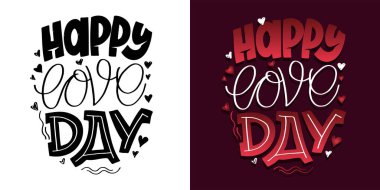 Sevimli bir el çizimi, aşk hakkında kartpostallar. Seni seviyorum, tek ihtiyacın olan benim. Sevgililer günü kartı..