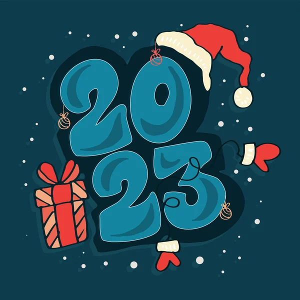 Bonne Carte Postale Des Vacances Hiver Joyeux Noël Bonne Année — Image vectorielle