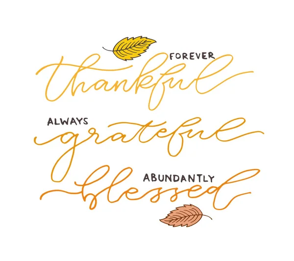 Gelukkige Thanksgiving Dag Wees Dankbaar Wees Dankbaar Turkije Tijd Schattige — Stockvector
