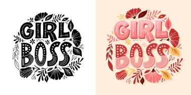 Sevimli, komik el çizimi, hayat hakkında sanat kartpostalları..