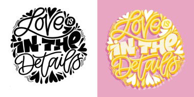 Sevimli bir el çizimi, aşk hakkında kartpostallar. Seni seviyorum..