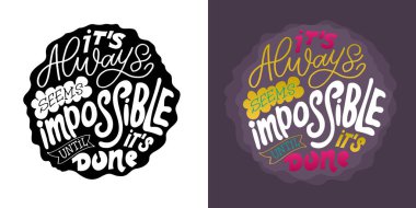 El çizimi motivasyon harfleri modern kaligrafi tarzında. Baskı ve poster tasarımı için ilham sloganı. Vektör