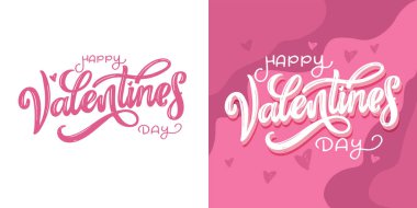 Mektuplarını seviyorum, Sevgililer Günün kutlu olsun, benim ol - el yazısı çizilmiş kartpostal. Tişört tasarımı, sabıka izi, balon izi. Sevgililer Günü kartı şablonu için el çizimi harfler. Sevgililer Günü afişi, el ilanı. Romantik harfler.