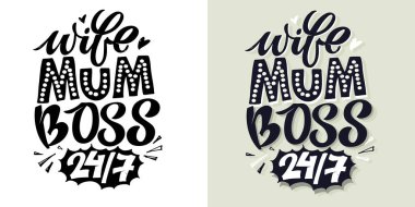 Cute hand drawn doodle lettering postcard. Lettering art for t-shirt design, mug print