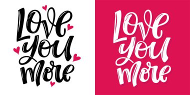 Lettering postcard about love. Happy Valentine'day card - hand drawn doodle lettering postcard. Heart, be mine. Vector