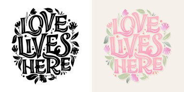 Cute hand drawn doodle lettering postcard. Lettering art for t-shirt design, mug print