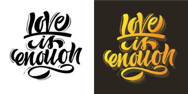 Lettering postcard about love. Happy Valentine'day card - hand drawn doodle lettering postcard. Heart, be mine. Vector