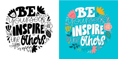 Cute hand drawn doodle lettering postcard, Lettering for t-shirt design, mug print.