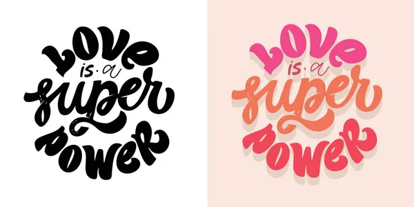 Love Lettering Quote Valentine Day Unique Calligraphic Design Romantic Phrase — Vetor de Stock