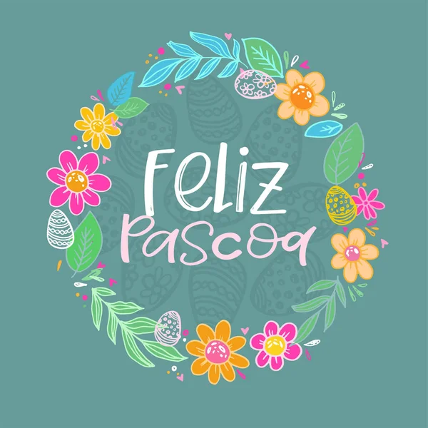 Lettering Spanish Easter Flyer Print Design Vector Illustration Templates Banners — Stock Vector