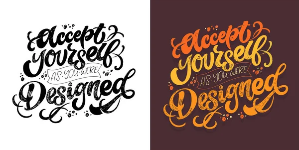 Motivation Cute Hand Drawn Doodle Lettering Postcard Shirt Design Mug — Stock Vector