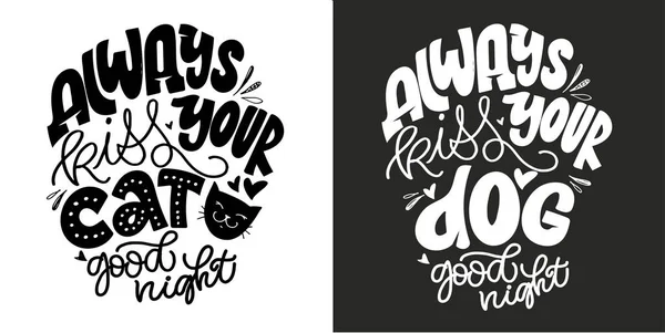 Motivação Mão Bonito Desenhado Doodle Lettering Cartão Postal Shirt Design — Vetor de Stock