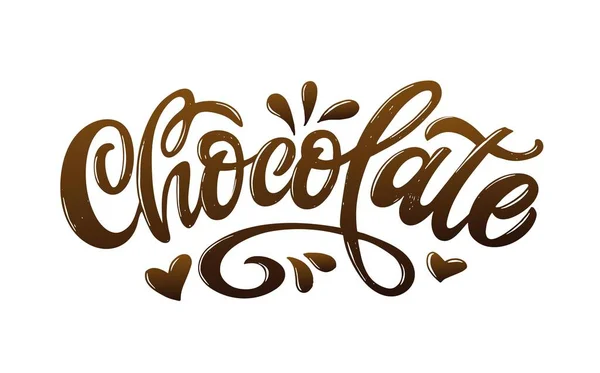 Chocolate Etiqueta Letras Garabato Dibujado Mano Lindo Diseño Camiseta Impresión — Vector de stock