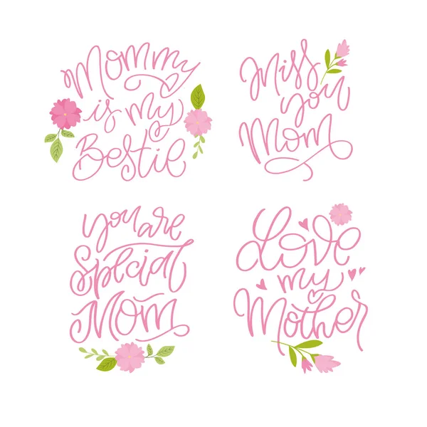 Happy Mothers Day Süße Briefpostkarte Shirt Design Einladung Tassen Print — Stockvektor