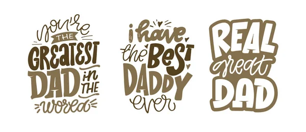 Ευτυχισμένη Ημέρα Πατέρων Καλύτερος Μπαμπάς Ποτέ Γράμματα Για Τον Μπαμπά — Διανυσματικό Αρχείο