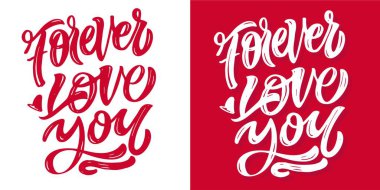 Lettering postcard about love. Happy Valentine'day card - hand drawn doodle lettering postcard. Heart, be mine. Vector