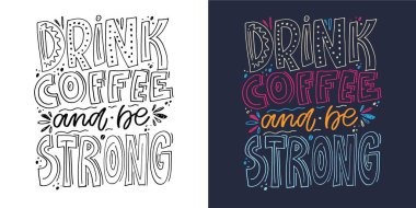 Kahveyle ilgili güzel el çizimi harfler. Tee için mektup, sabıka izi, kartpostal..