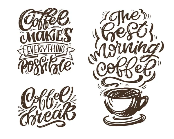 Niedliche Handgezeichnete Doodle Schriftzüge Über Kaffee Schriftzug Für Tee Becher — Stockvektor