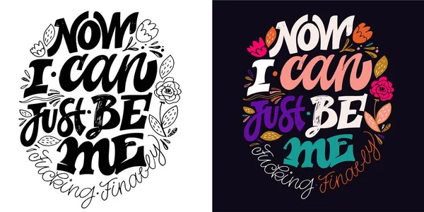 Divertente Carino Mano Disegnato Doodle Lettering Shirt Design Stampa Tazza — Vettoriale Stock