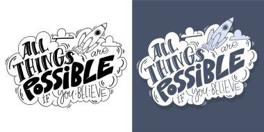 Güzel el çizimi karalama mektupları, motivasyon alıntısı, tişört tasarımı için harf sanatı, tişört sanatı, kupa baskısı..