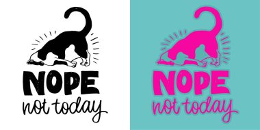 Kediyle ilgili komik bir el karalama posteri. Kedi sever, evcil hayvan. 