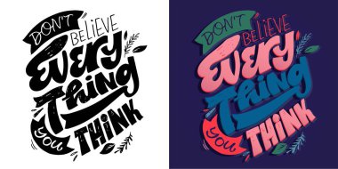 Sevimli motivasyon el karalaması kartpostallar çizmiş. Baskı, tişört tasarımı, tee tasarımı, kupa yapıştırma, çanta etiketi için harf