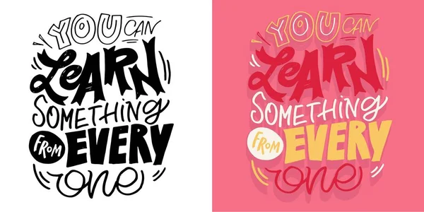 Set Hand Drawn Lettering Quotes Modern Calligraphy Style Shirt Design — Stock Vector