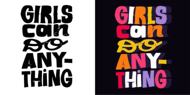 Motivasyon, komik harflerle çizilmiş bir kartpostal. Tişört tasarımı için harf, tişört izi, kupa izi, çanta izi.