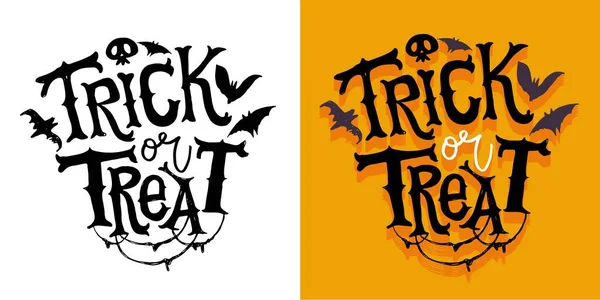 Hezký Nápis Veselém Halloweenu Halloween Party Trick Treat Pozvánka Halloween — Stockový vektor