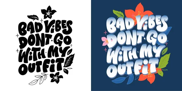 Carino Divertente Mano Disegnato Doodle Lettering Shirt Design Stampa Tazza — Vettoriale Stock