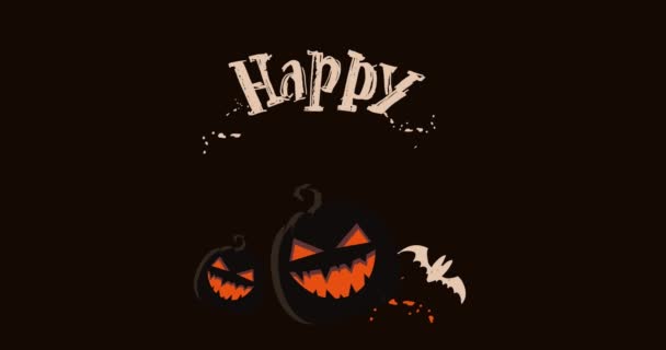 Mão Esboçado Lettering Feliz Halloween Modelo Vídeo Para Banner Festa — Vídeo de Stock