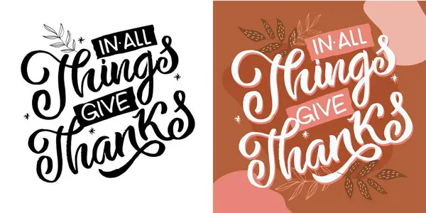 Handritad Thanksgiving Typografi Affisch Firande Citat Happy Thanksgiving Strukturerad Bakgrund — Stock vektor
