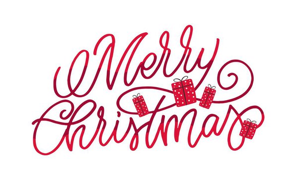 New year holiday greeting card. Merry Christmas and happy new year - cute postcard. Lettering label for poster, banner, web, sale, t-shirt design. 