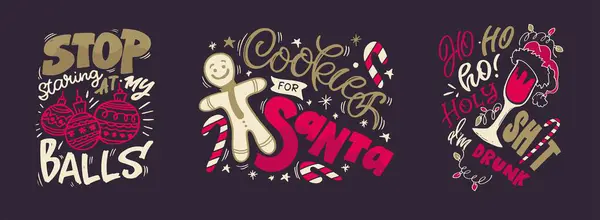 2024年について 年末年始の挨拶カード メリークリスマスと幸せな新年 かわいいポストカード ポスター バナー ウェブ セール Tシャツデザインのレターラベル — ストックベクタ