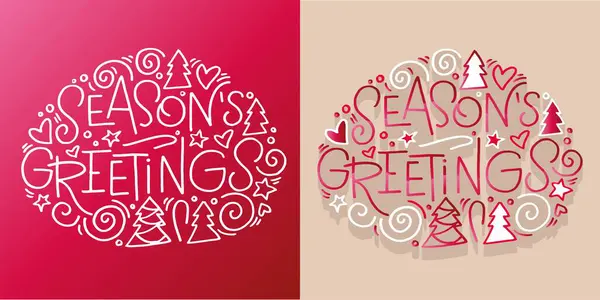 Season Greatings 2024 New Year Holiday Greeting Card Merry Christmas — Stock Vector