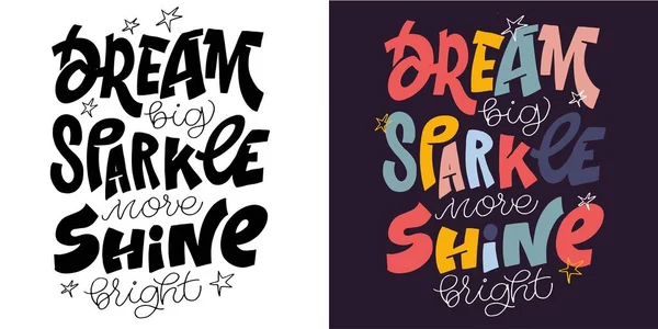 Lettering Cute Print Postcard Shirt Design Mug Print Lettering Art — Stock Vector