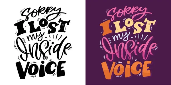 Cute Hand Drawn Doodle Lettering Postcard Shirt Design Fashion Art — Stock Vector