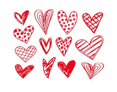 El çizimi karalama kalp yapısı. Seni seviyorum. % 100 vektör dosyası