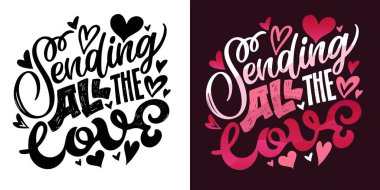 Elle çizilmiş Sevgililer Günü yazısı. Kutlama posteri, kart, kartpostal, davetiye, pankart. Romantik alıntı, vektör harfleri, tipografi. Kalpli bir el yazısı. % 100 vektör dosyası