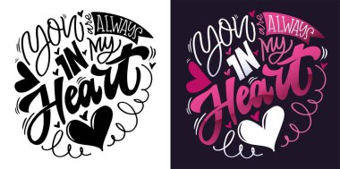 Elle çizilmiş Sevgililer Günü yazısı. Kutlama posteri, kart, kartpostal, davetiye, pankart. Romantik alıntı, vektör harfleri, tipografi. Kalpli bir el yazısı. % 100 vektör dosyası