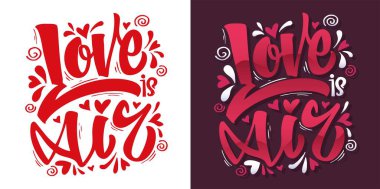 Elle çizilmiş Sevgililer Günü yazısı. Kutlama posteri, kart, kartpostal, davetiye, pankart. Romantik alıntı, vektör harfleri, tipografi. Kalpli bir el yazısı. % 100 vektör dosyası