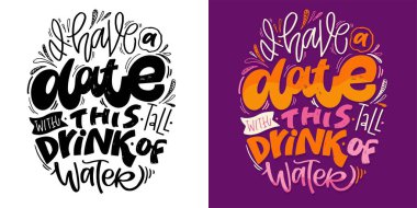 Güzel el çizimi kartpostallar, harfli alıntılar. % 100 vektör resmi