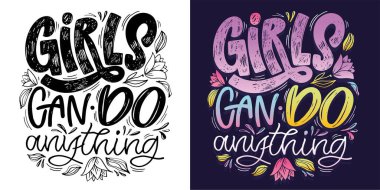 Güzel el çizimi kartpostallar, harfli alıntılar. % 100 vektör resmi