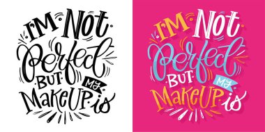 Güzel el çizimi kartpostallar, harfli alıntılar. % 100 vektör resmi